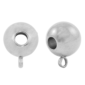 Perles en acier Inox avec anneau 10mm Argent&eacute;