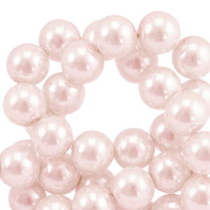 Perles en verre cir&eacute;es 6mm Rose clair