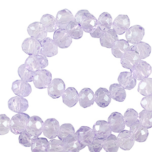 Perles &agrave; facettes 6x4mm disque Heishi Violet mauve clair