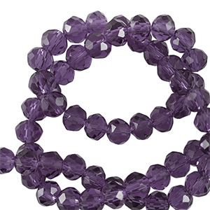 Perles &agrave; facettes 6x4mm disque Heishi Violet &eacute;minence