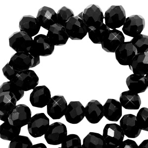 Perles &agrave; facettes 4x3mm disque Heishi Noir