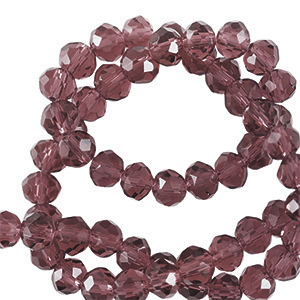 Perles &agrave; facettes 4x3mm disque Heishi Magenta violet