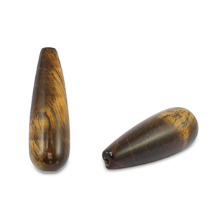 Pierres naturelles perles &OElig;il de tigre goutte Marron dor&eacute;