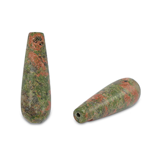 Pierres naturelles perles Unakite goutte Rose-vert