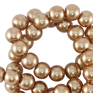 Perles en verre cir&eacute;es 8mm Taupe marron