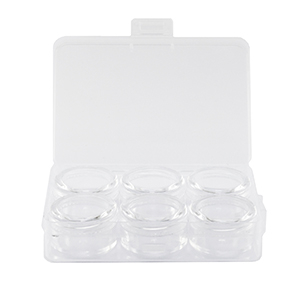 Pr&eacute;sentoir bijoux bo&icirc;te de rangement 6 cases transparent
