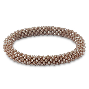 Bracelet perles &agrave; facettes Violet mauve