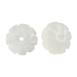 Pierres naturelles perles verre fleur Blanc transparent