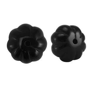 Pierres naturelles perles agate fleur Noir