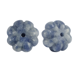 Pierres naturelles perles Sodalite et Microcline fleur &nbsp;Bleu-blanc