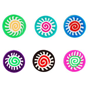 Perles en polym&egrave;re torsion Multicolore