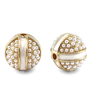 Perles boh&egrave;mes Blanc-dor&eacute;