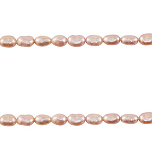 BQ Perles d&rsquo;eau douce "grain de riz" Rose coquillage