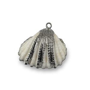 Pendentifs coquillage specials Coquille Saint-Jacques Blanc-argent&eacute;