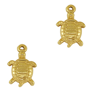 Breloques en acier Inox tortue Dor&eacute;