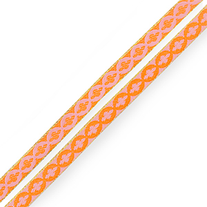 Ruban texte fleur Orange-rose clair