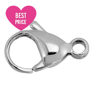 Fermoir mousqueton en acier inox 9mm argent&eacute; (inox)