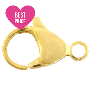 Appr&ecirc;ts en acier inox fermoir mousqueton 15mm Dor&eacute;