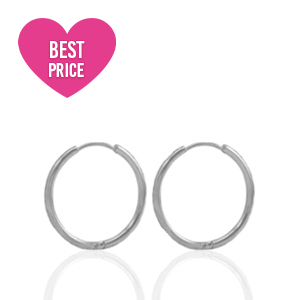 Boucles d'oreilles en acier inox cr&eacute;oles 11mm Argent&eacute;