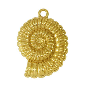 Breloques en acier Inox coquille de mer Dor&eacute;