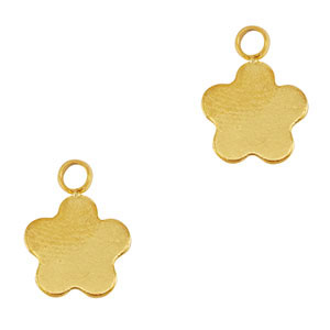 Breloques en acier Inox fleur Dor&eacute;