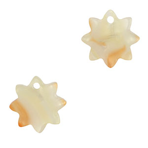 Pendentifs en r&eacute;sine fleur Orange cuivr&eacute;