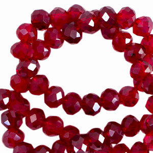 Perles &agrave; facettes 8x6mm disque Heishi Rouge vin-pearl shine coating