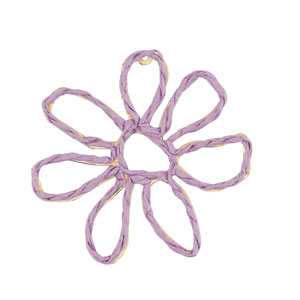 Pendentifs en Raphia fleur 55mm Lilas