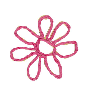 Pendentifs en Raphia fleur 55mm Fuchsia