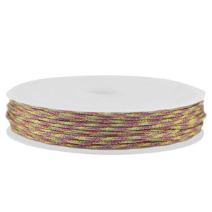 Fil macram&eacute; tress&eacute; 1mm Violet-vert m&eacute;tallique