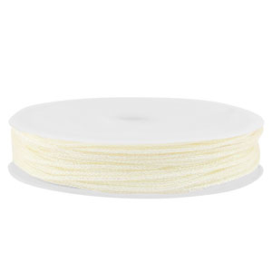 Fil macram&eacute; tress&eacute; 1mm Blanc cass&eacute; m&eacute;tallique