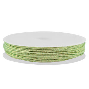 Fil macram&eacute; tress&eacute; 0,8mm Vert clair-dor&eacute; m&eacute;tallique