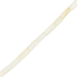 Perles coquillage tube Blanc cass&eacute;