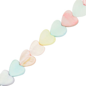 Perles coquillage c&oelig;ur Multicolore pastel