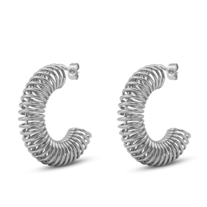 Boucles d'oreilles / puces en acier Inox Argent&eacute;