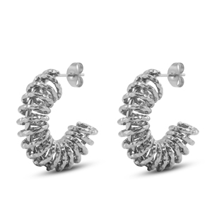 Boucles d'oreilles / puces en acier Inox Argent&eacute;