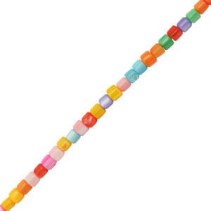 Perles coquillage tube Multicolore
