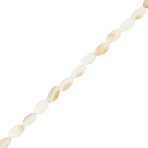 Perles coquillage ovale Blanc-sable marron
