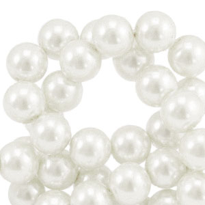 Perles en verre cir&eacute;es 4mm Blanc