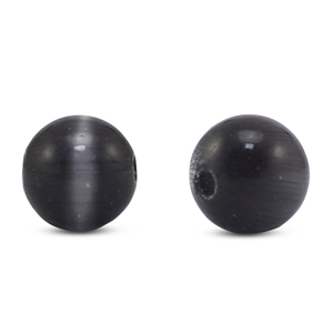 Perles en verre 6 mm Oeil de chat Anthracite
