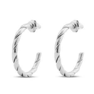 Boucles d'oreilles / puces en acier Inox cr&eacute;oles Argent&eacute;