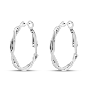 Boucles d'oreilles en acier Inox cr&eacute;oles Argent&eacute;