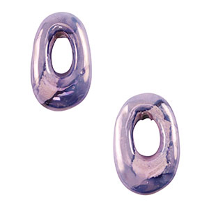 Perles en c&eacute;ramique DQ grecque ovale Bleu violet