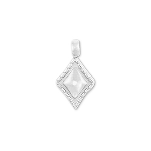 Breloques en acier Inox losange Argent&eacute;