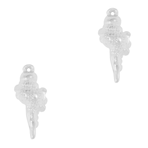 Breloques en acier Inox coquille Argent&eacute;