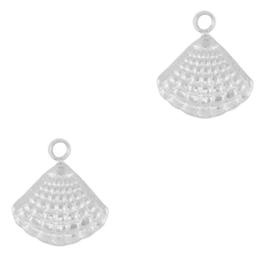 Breloques en acier Inox coquille Argent&eacute;