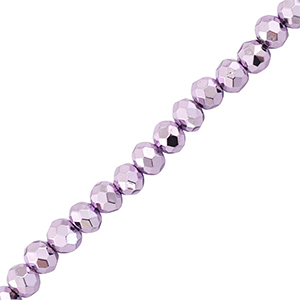 Perles &agrave; facettes 4x3mm disque Violet m&eacute;tallique