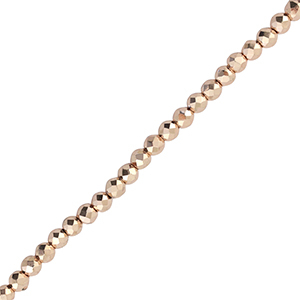 Perles &agrave; facettes 2mm rondes Dor&eacute; rose m&eacute;tallique