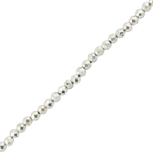 Perles &agrave; facettes 2mm rondes Argent&eacute; m&eacute;tallique