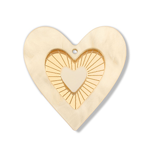 Pendentifs accroche-regard coeur Jaune clair-dor&eacute;